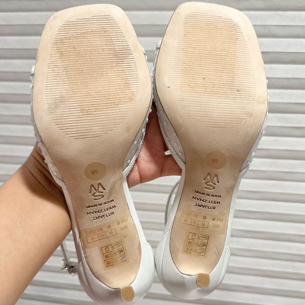 🌹STUART WEITZMAN 🌹 Nudistia Crystal Mesh Ankle-Strap Sandals Size: 6B - Picture 12 of 12